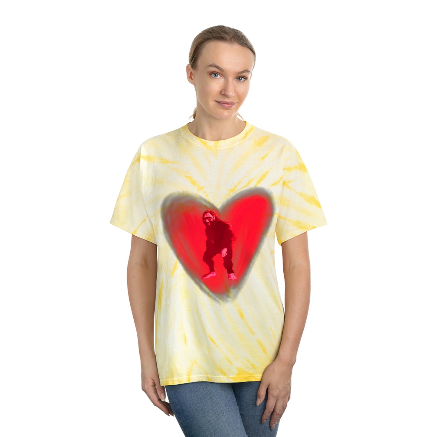 Unisex Bigfoot in My Heart Tie-Dye Tee