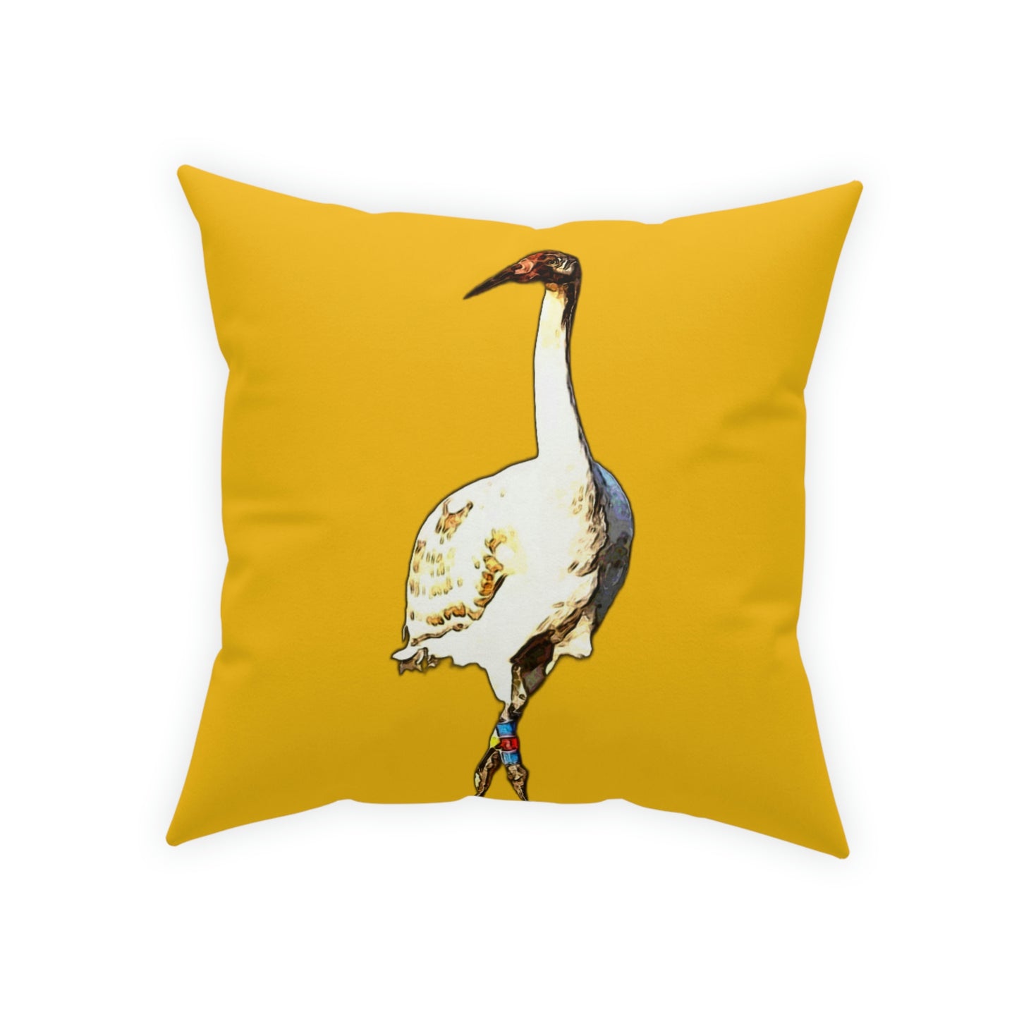 Whooping Crane Broadcloth Pillow