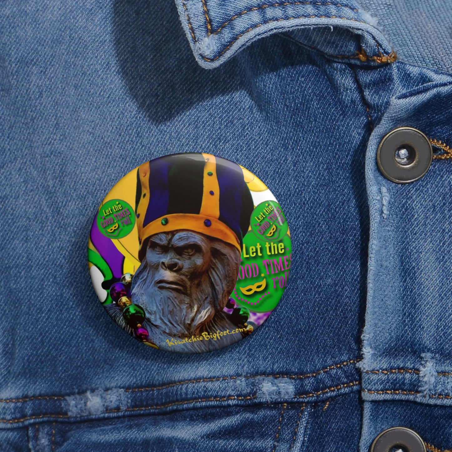 Bigfoot Mardi Gras Buttons