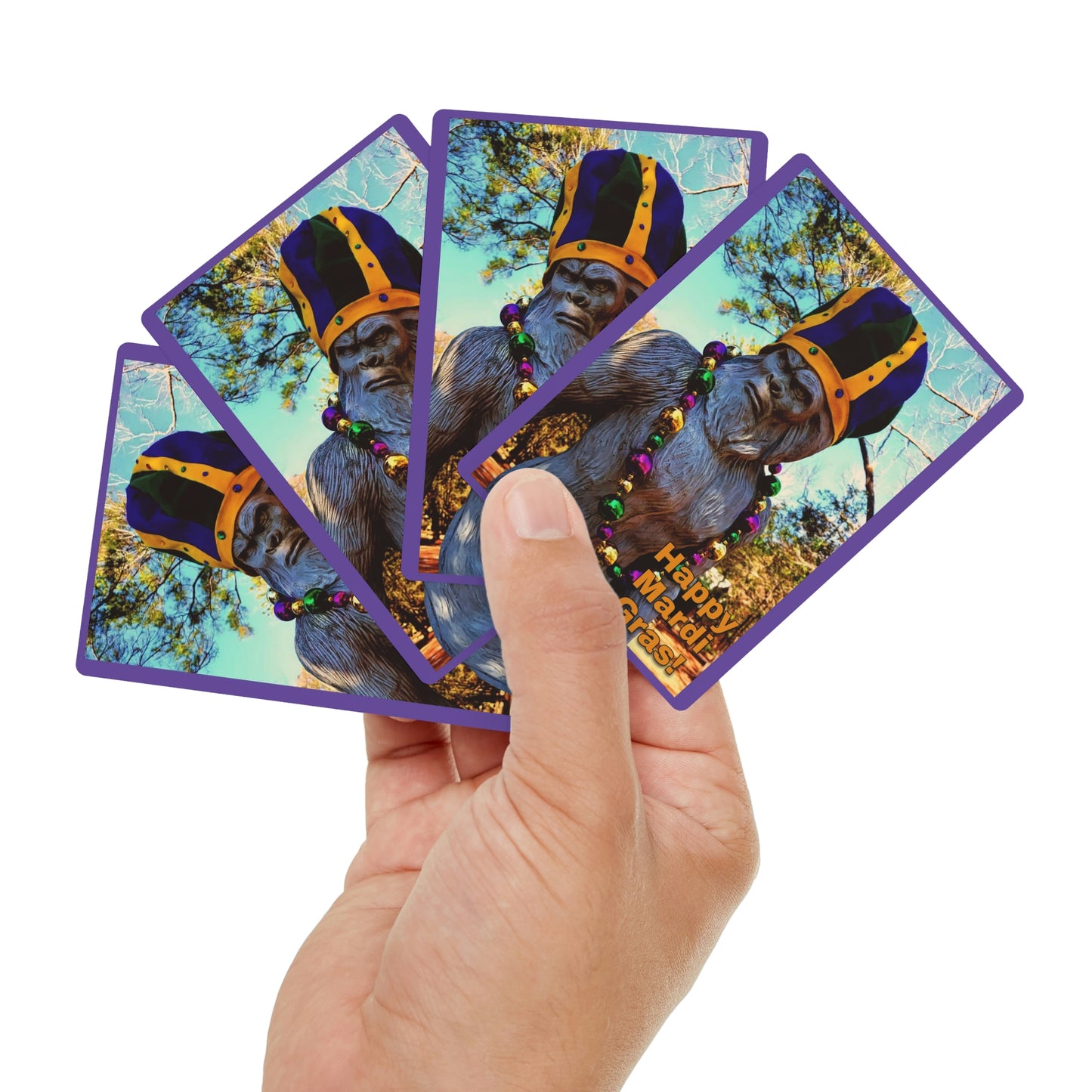 Mardi Gras Bigfoot Playing Cards