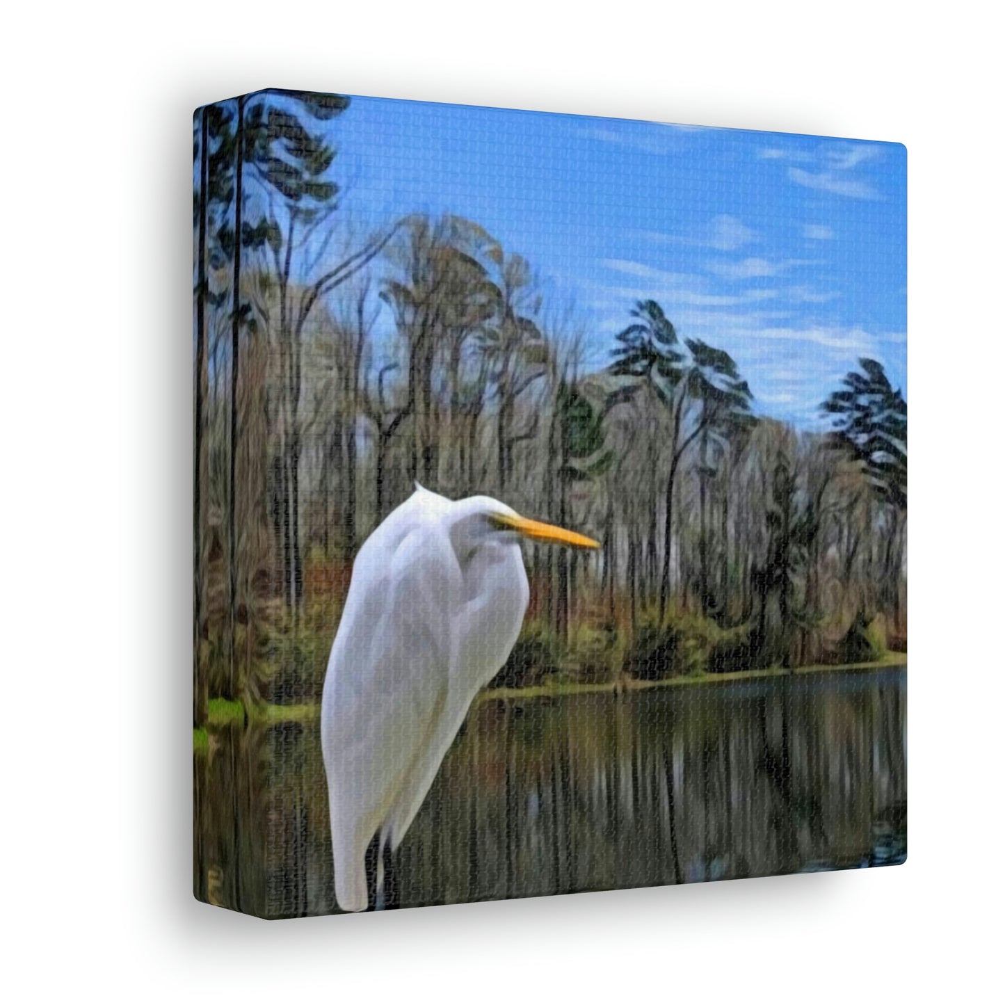 Egret at Valentine Lake Canvas Gallery Wraps