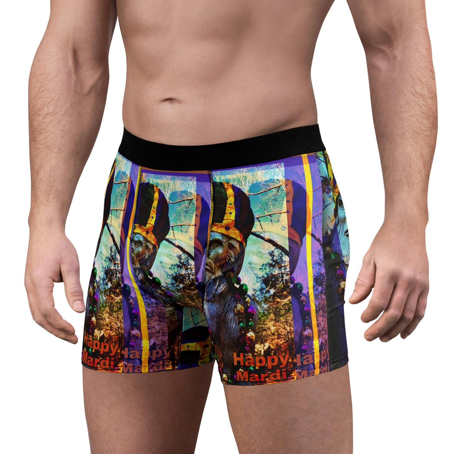 Bigfoot's Mardi Gras Men's Boxer Briefs