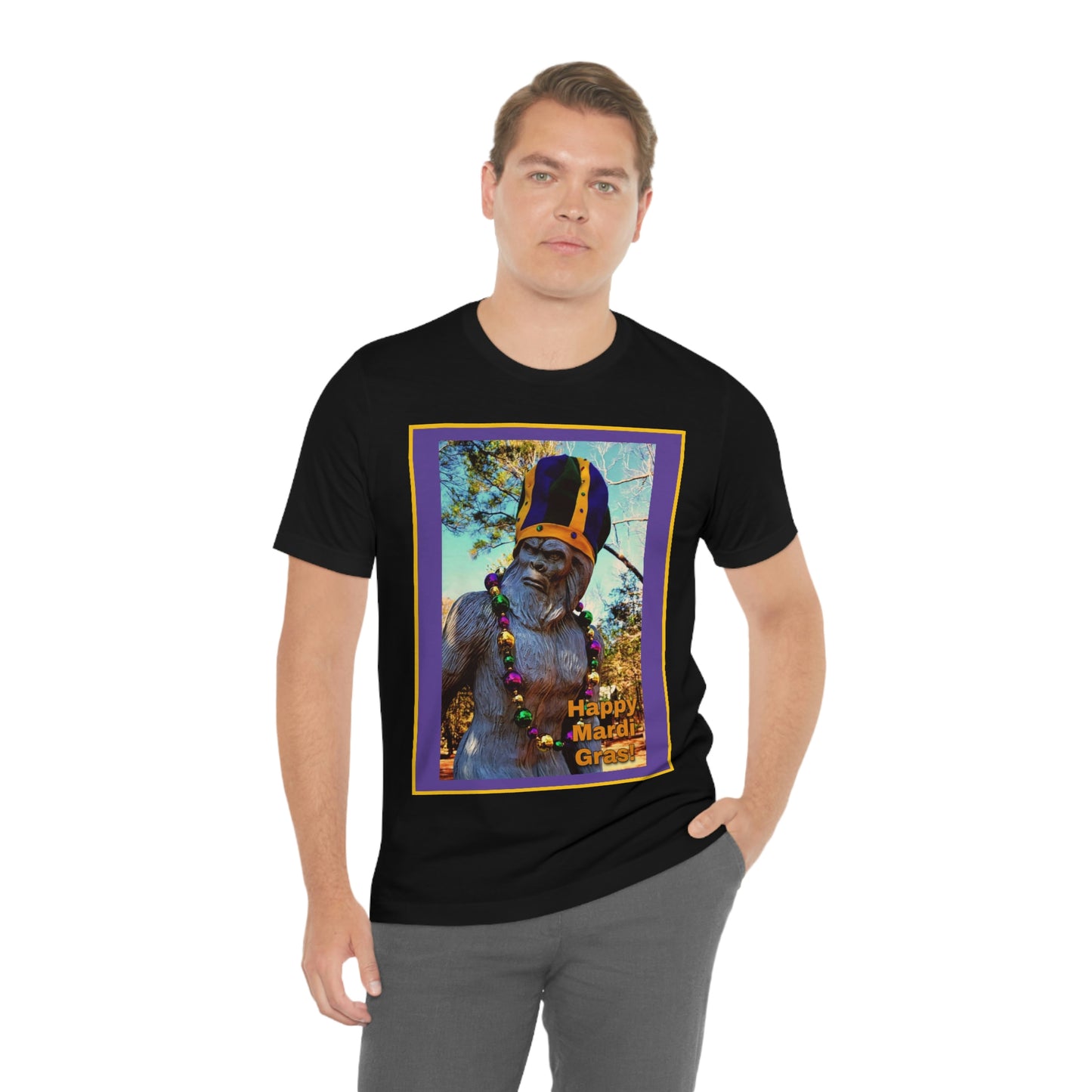 Bigfoot's Mardi Gras Unisex Jersey Tee