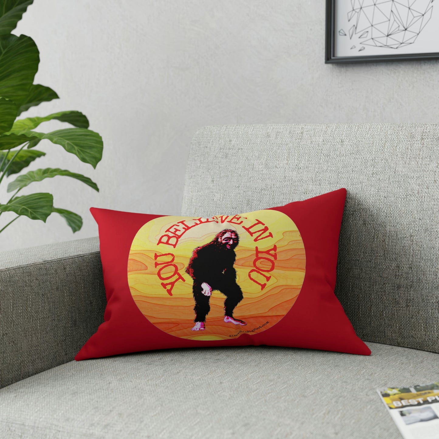 Bigfoot's Believe in You Broadcloth Pillow