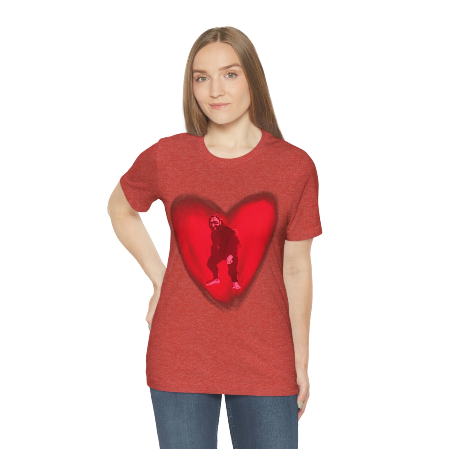 Unisex Bigfoot in My Heart Jersey Tee