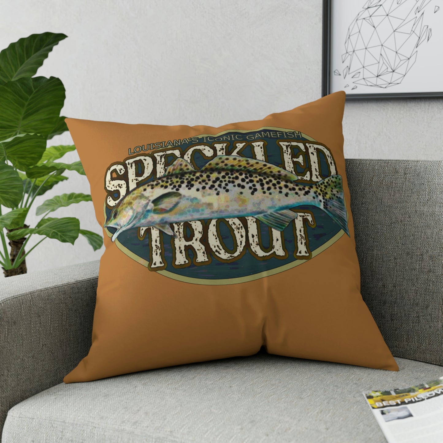 Louisiana's Speckled Trout Broadcloth Pillow