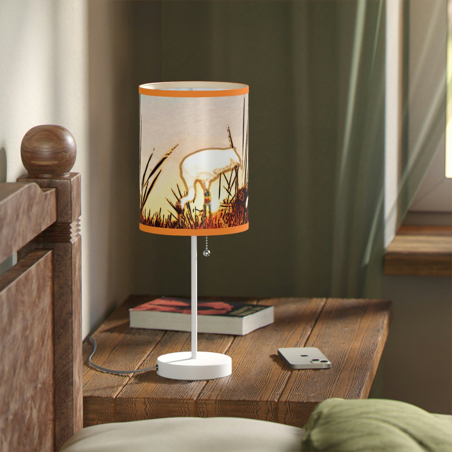 Whooping Cranes Lamp on a Stand