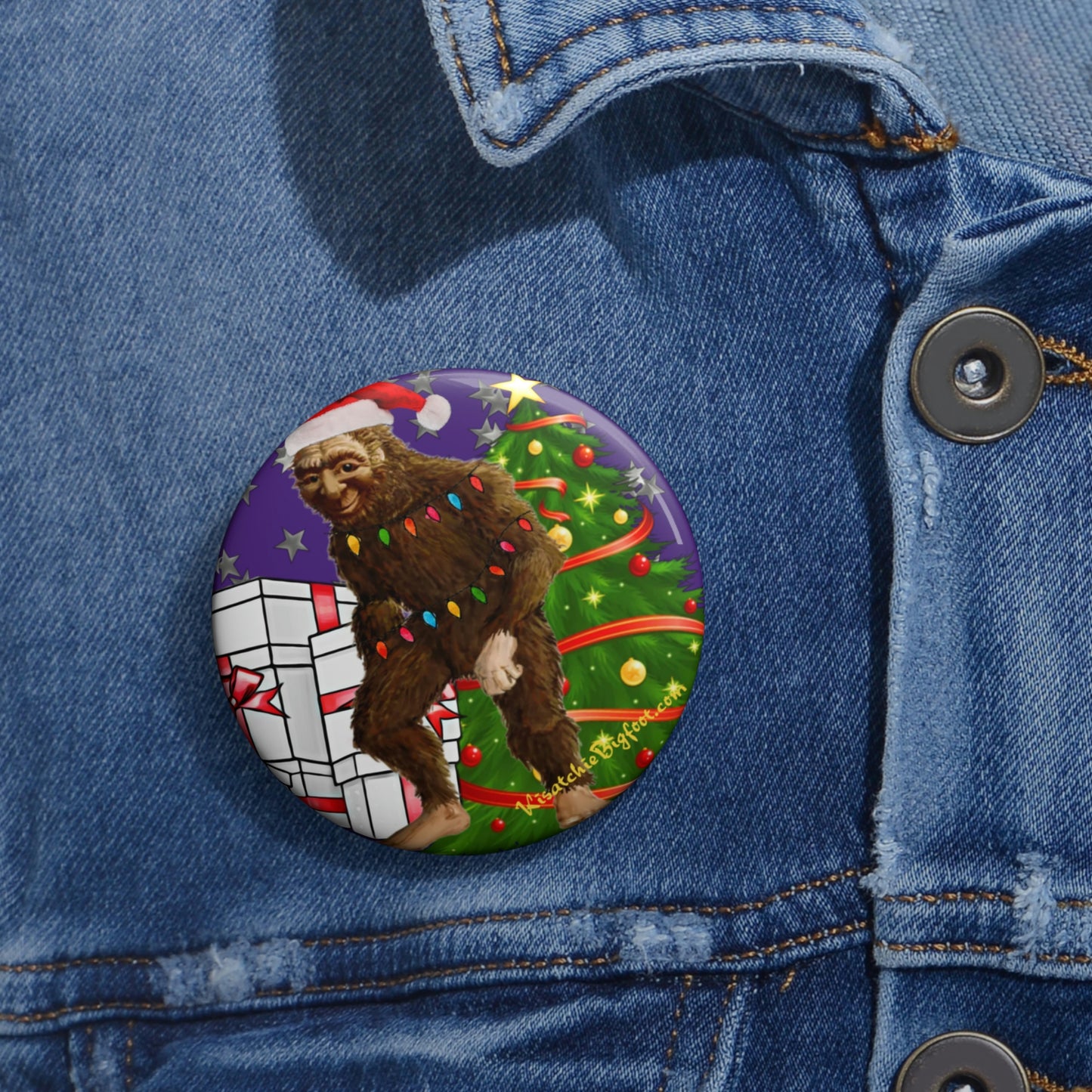 Bigfoot Christmas Buttons