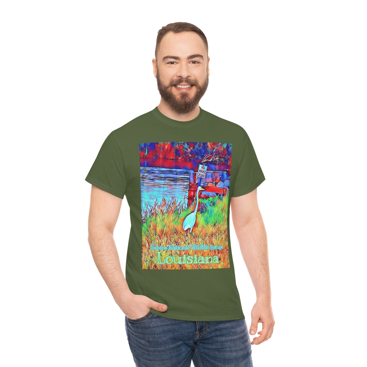 Louisiana Egret Heavy Cotton Tee