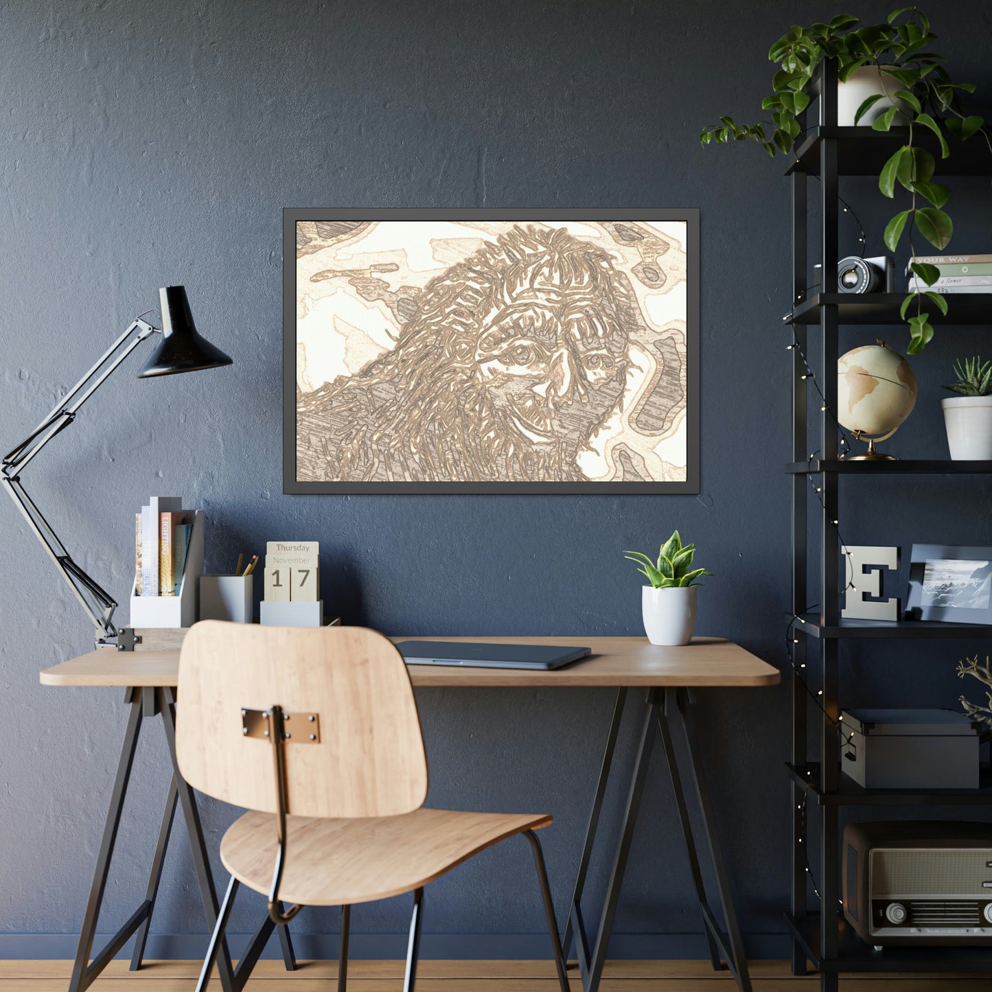 Framed Bigfoot Sketch Print