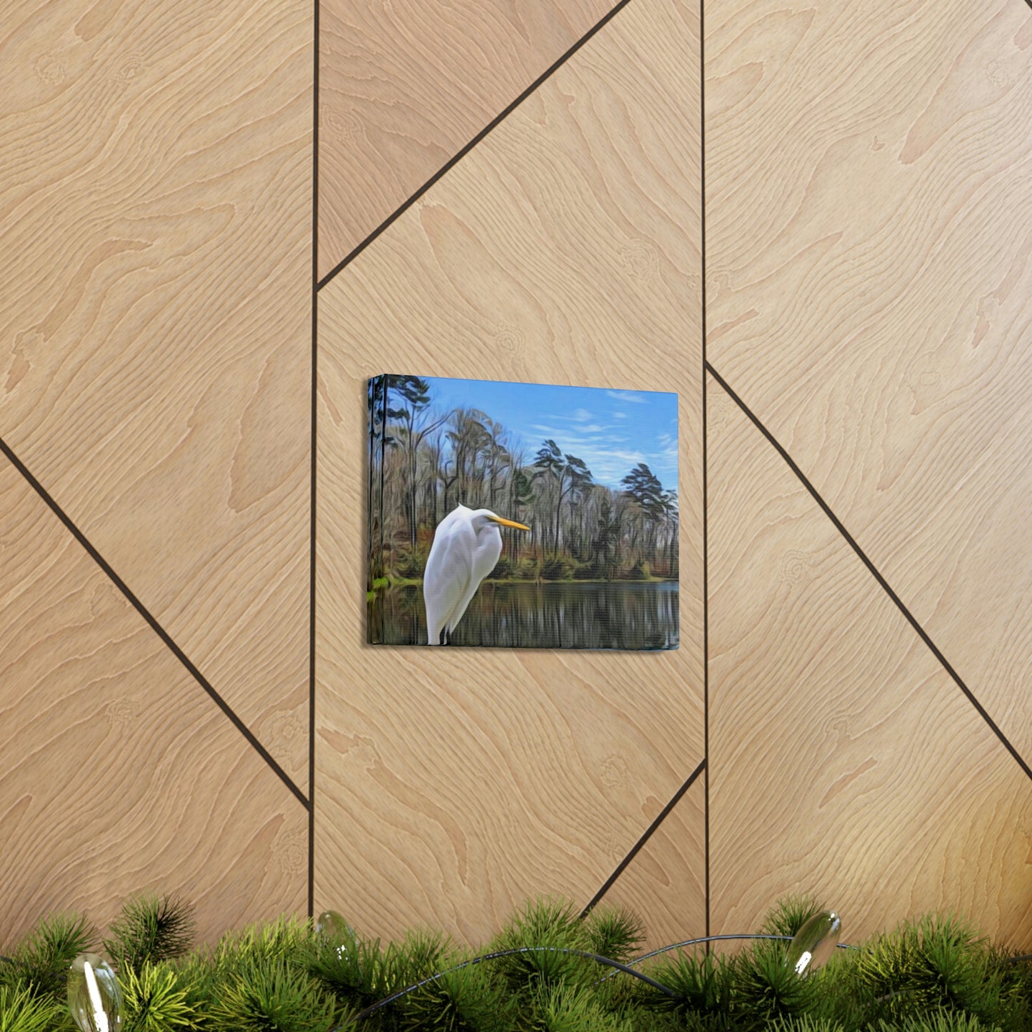 Egret at Valentine Lake Canvas Gallery Wraps