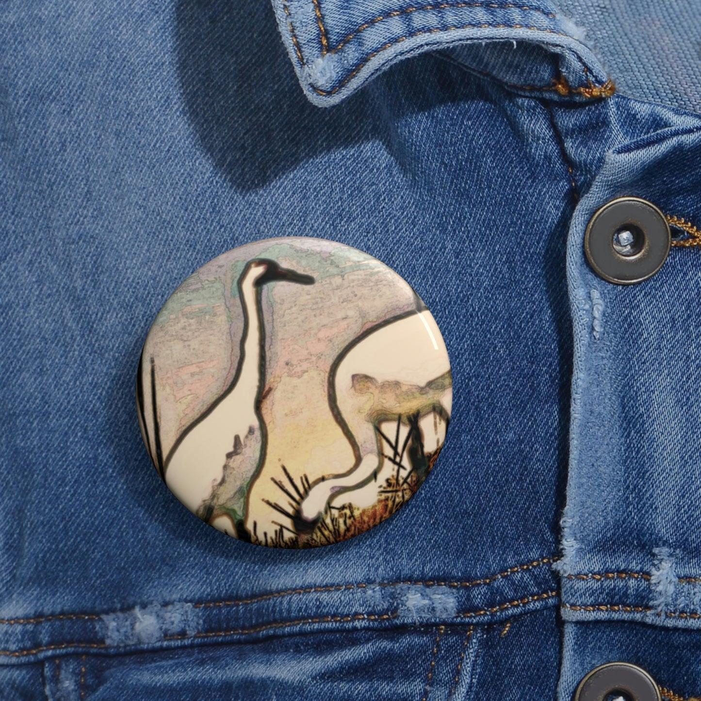 Whooping Cranes Buttons