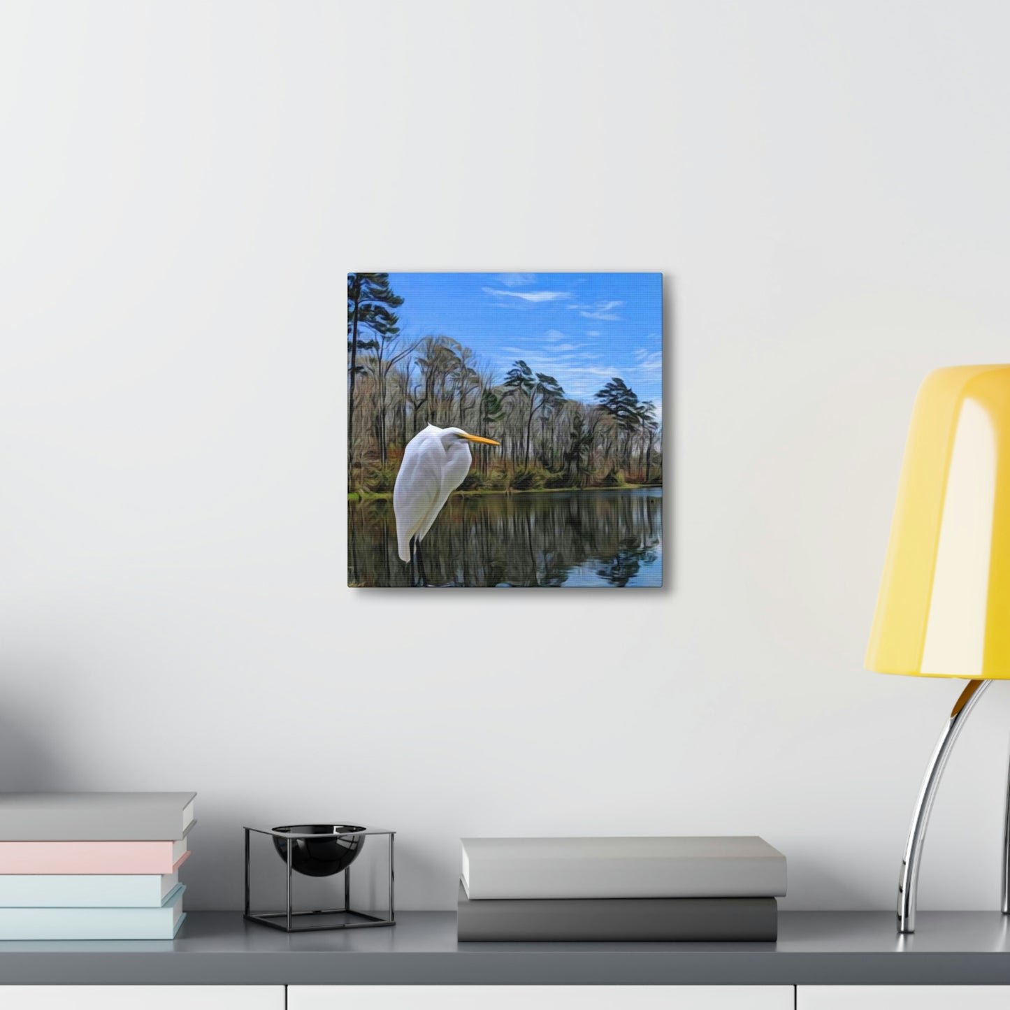 Egret at Valentine Lake Canvas Gallery Wraps