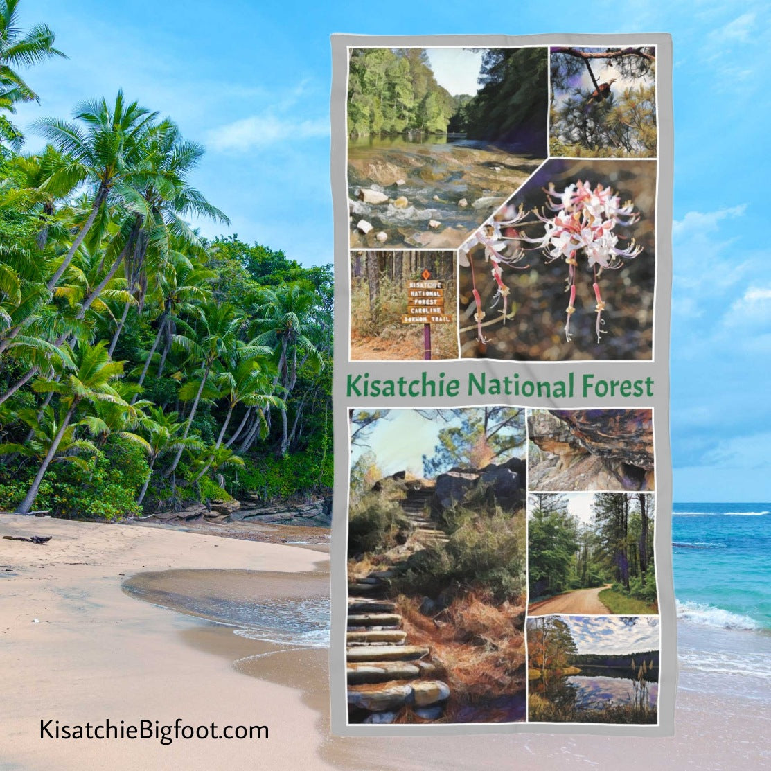 Kisatchie National Forest Collage Beach Towel