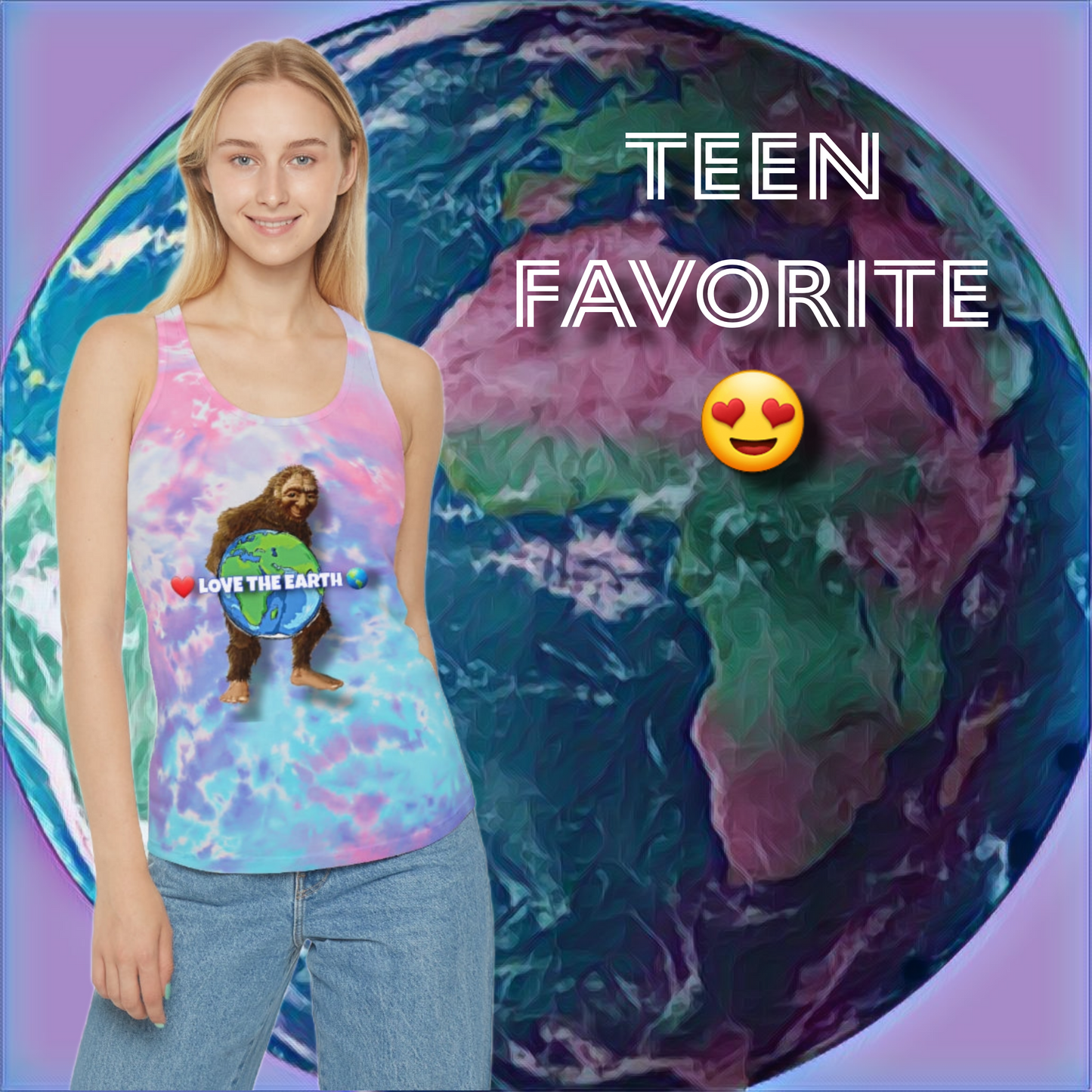 Love the Earth Tie Dye Racerback Tank Top