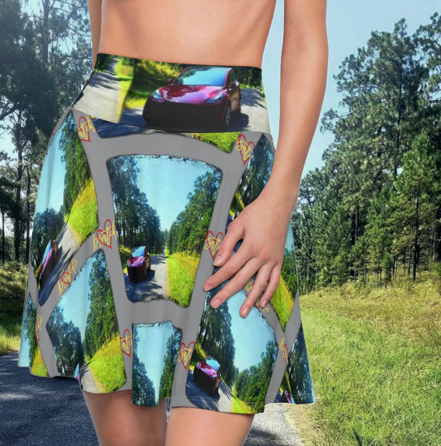 Tesla in Kisatchie Skater Skirt