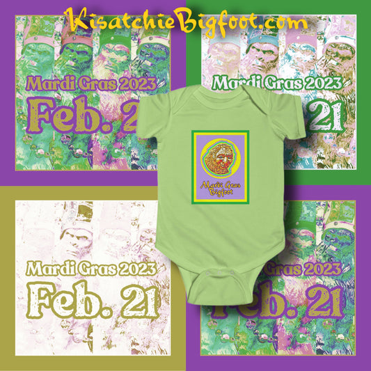 Bigfoot's Mardi Gras Fine Jersey Bodysuit