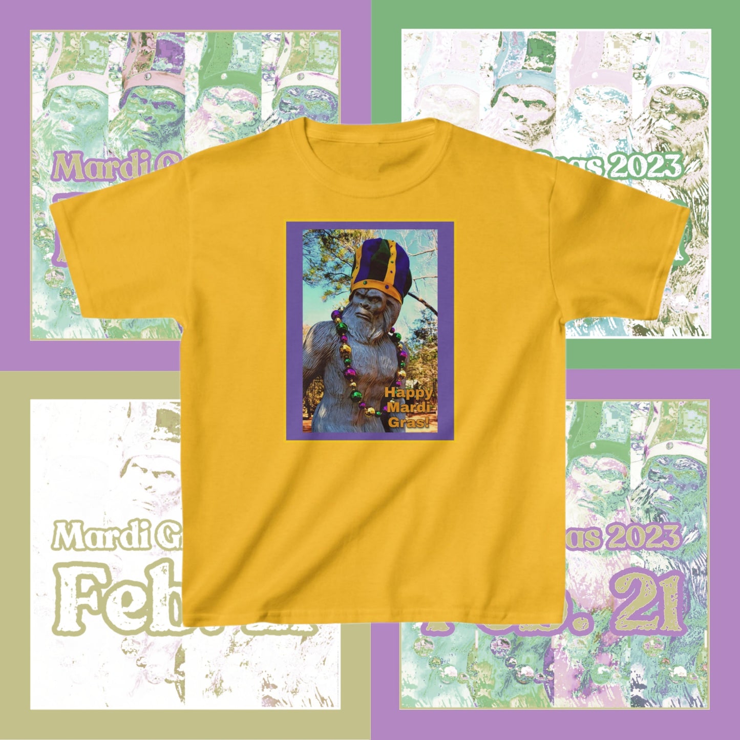 Bigfoot's Mardi Gras Kid's Heavy Cotton™ Tee