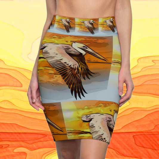 Louisiana Pelican Pencil Skirt