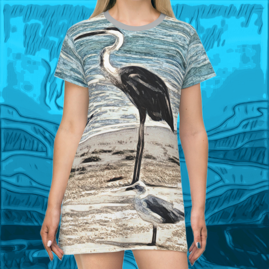 Heron and Gull T-Shirt Dress