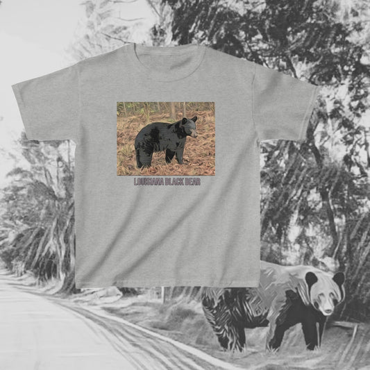 Kids Hvy Cotton Louisiana Black Bear T-Shirt