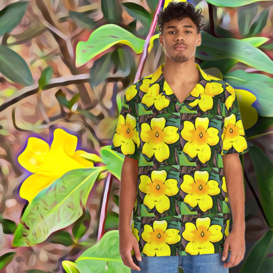 Men's Hawaiian Yellow Jessamine Shirt