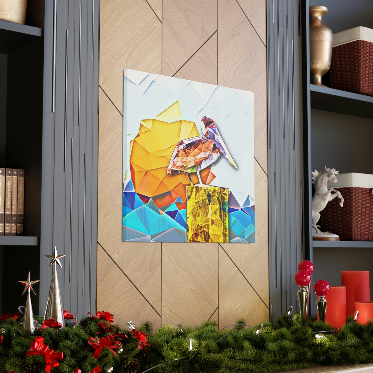 Polygonal Pelican Canvas Gallery Wraps