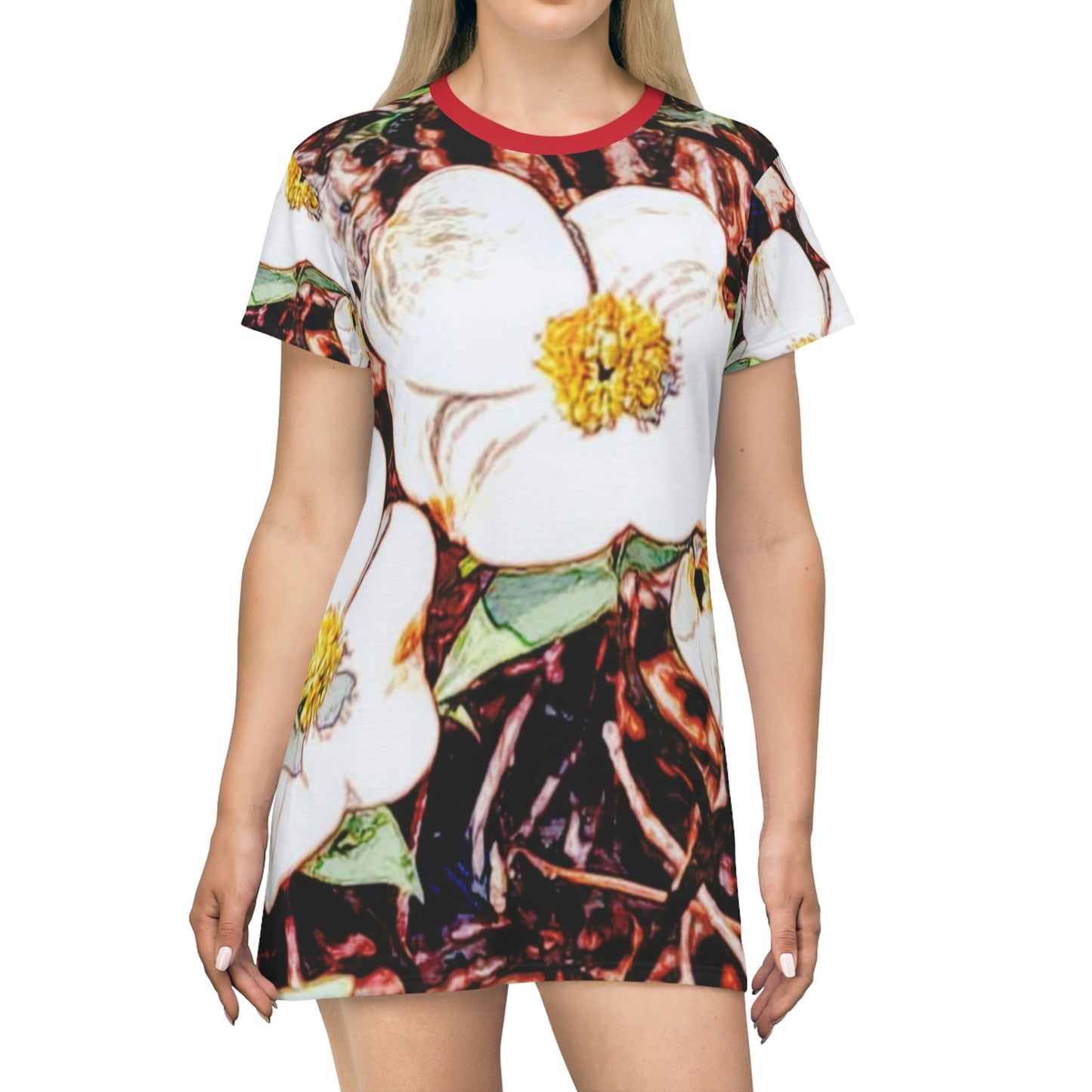 Dogwood Blossoms T-Shirt Dress