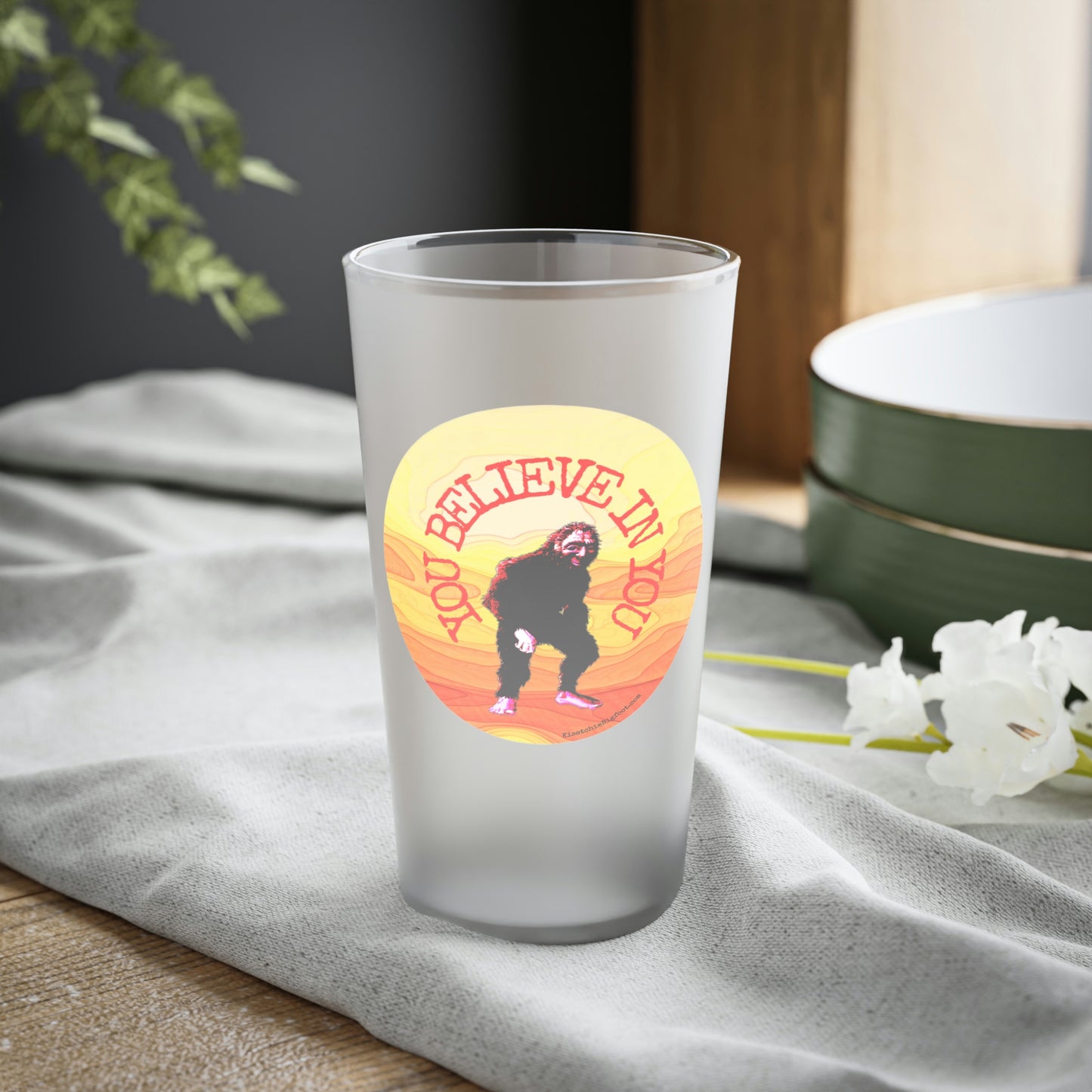 Bigfoot's Believe in You Frosted Pint Glass, 16oz