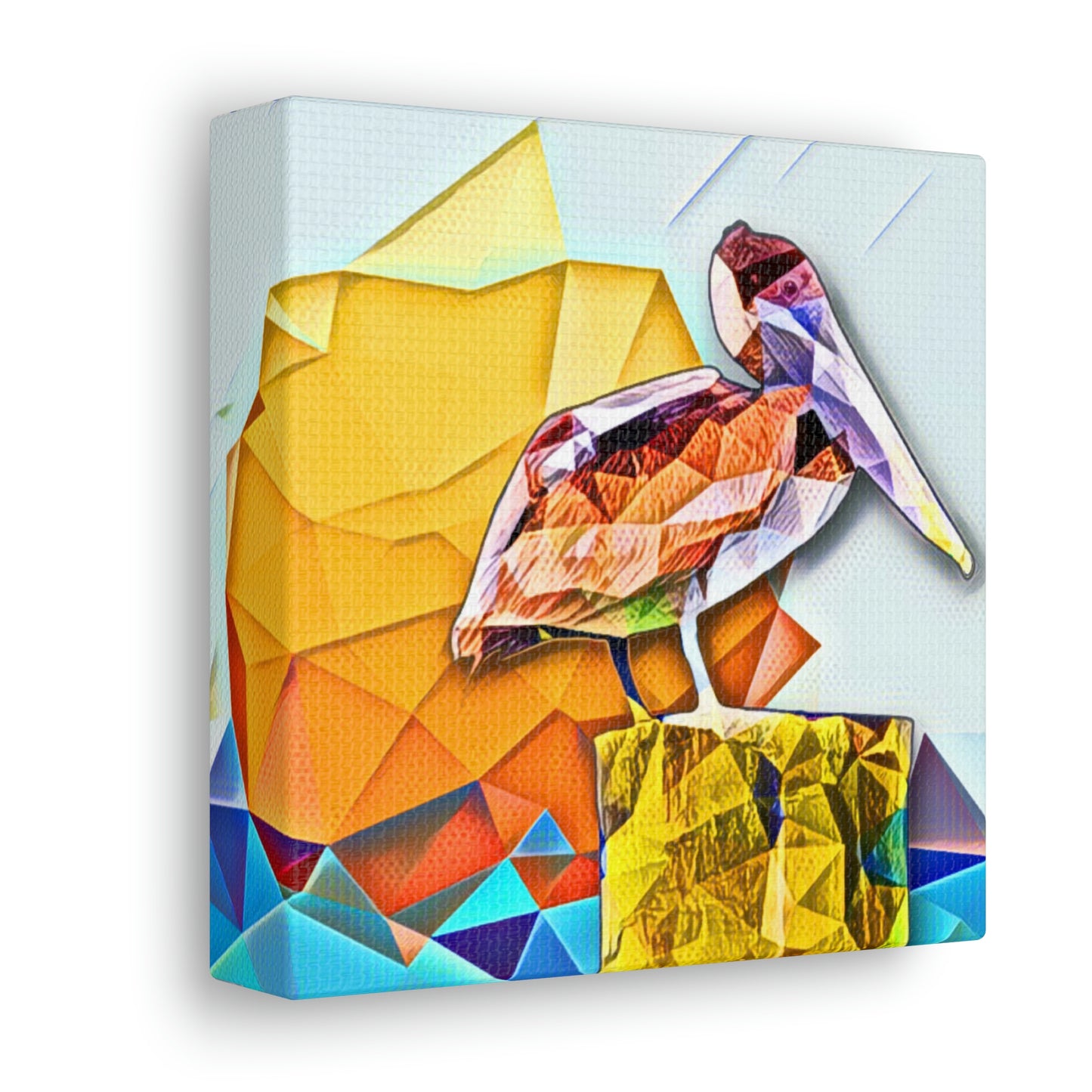 Polygonal Pelican Canvas Gallery Wraps