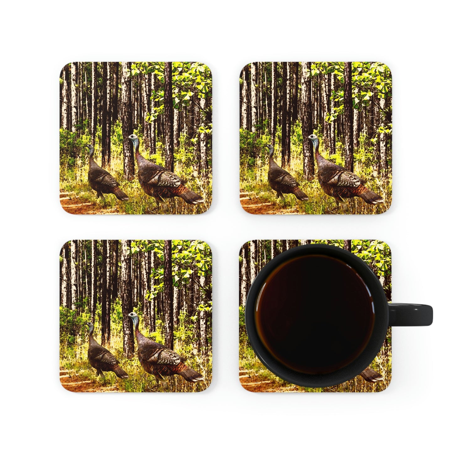 Kisatchie Turkey Hens Coaster Set