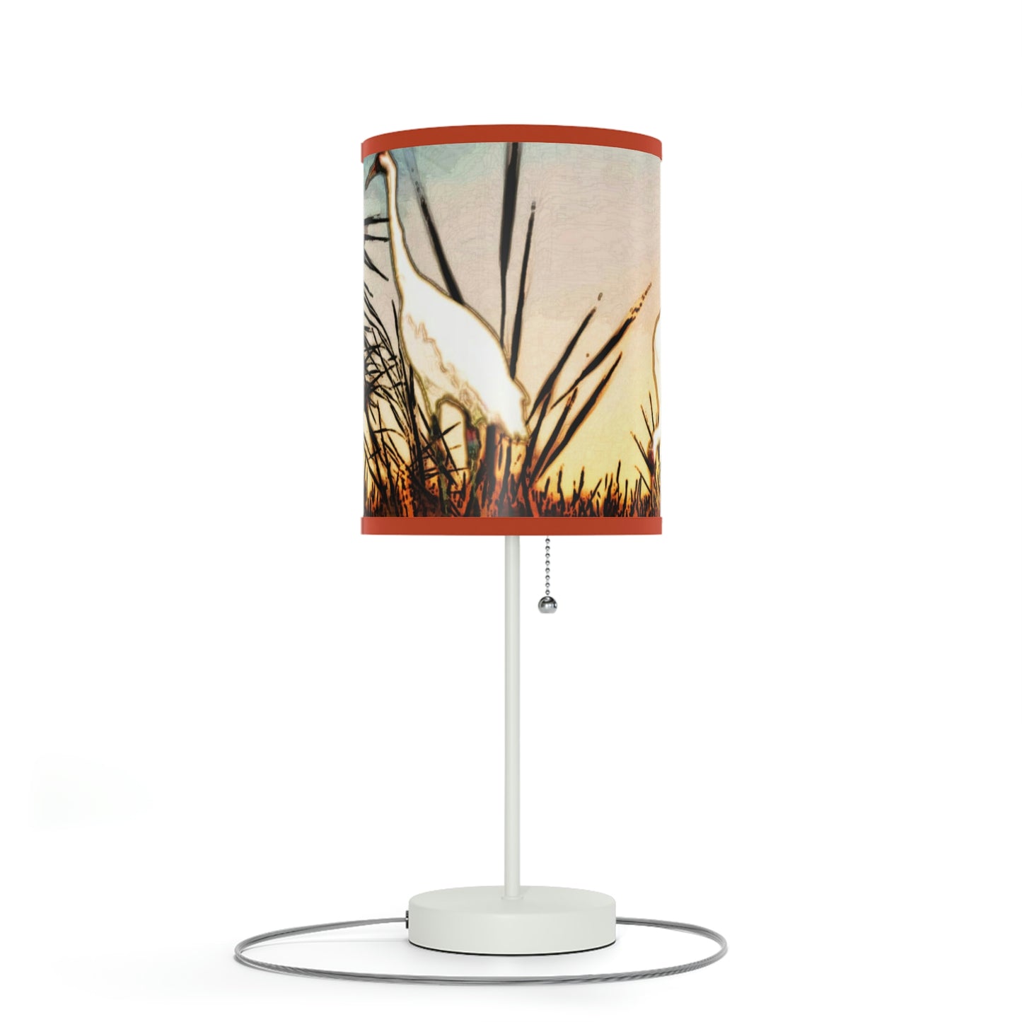 Whooping Cranes Lamp on a Stand