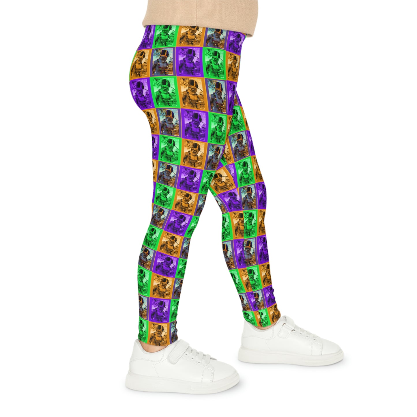 Bigfoot's Mardi Gras Kids Leggings