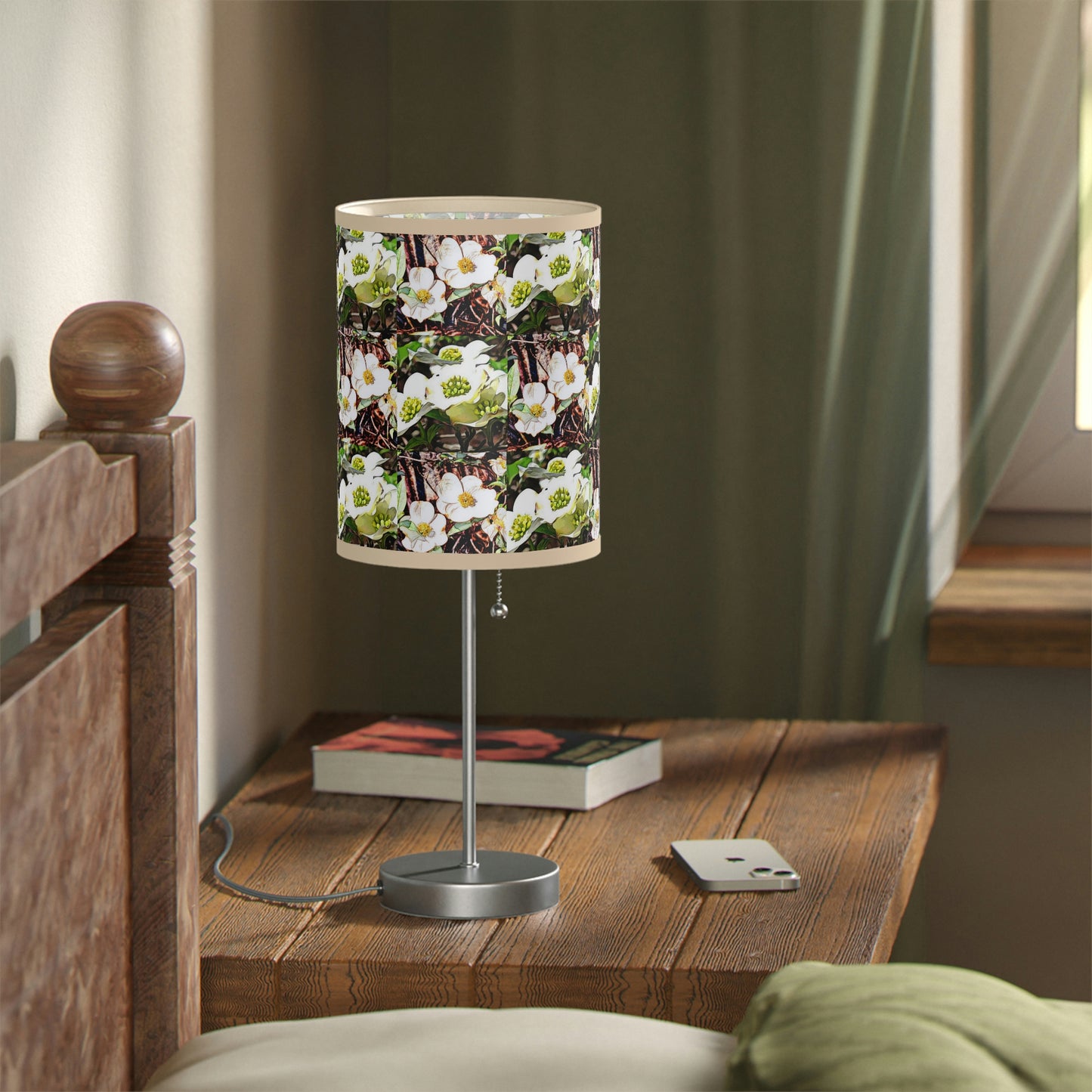 Dogwood Blossoms Lamp on a Stand