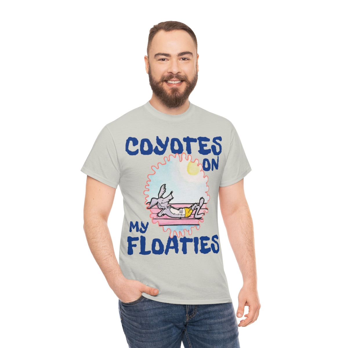 Unisex Coyotes on my Floaties Heavy Cotton Tee