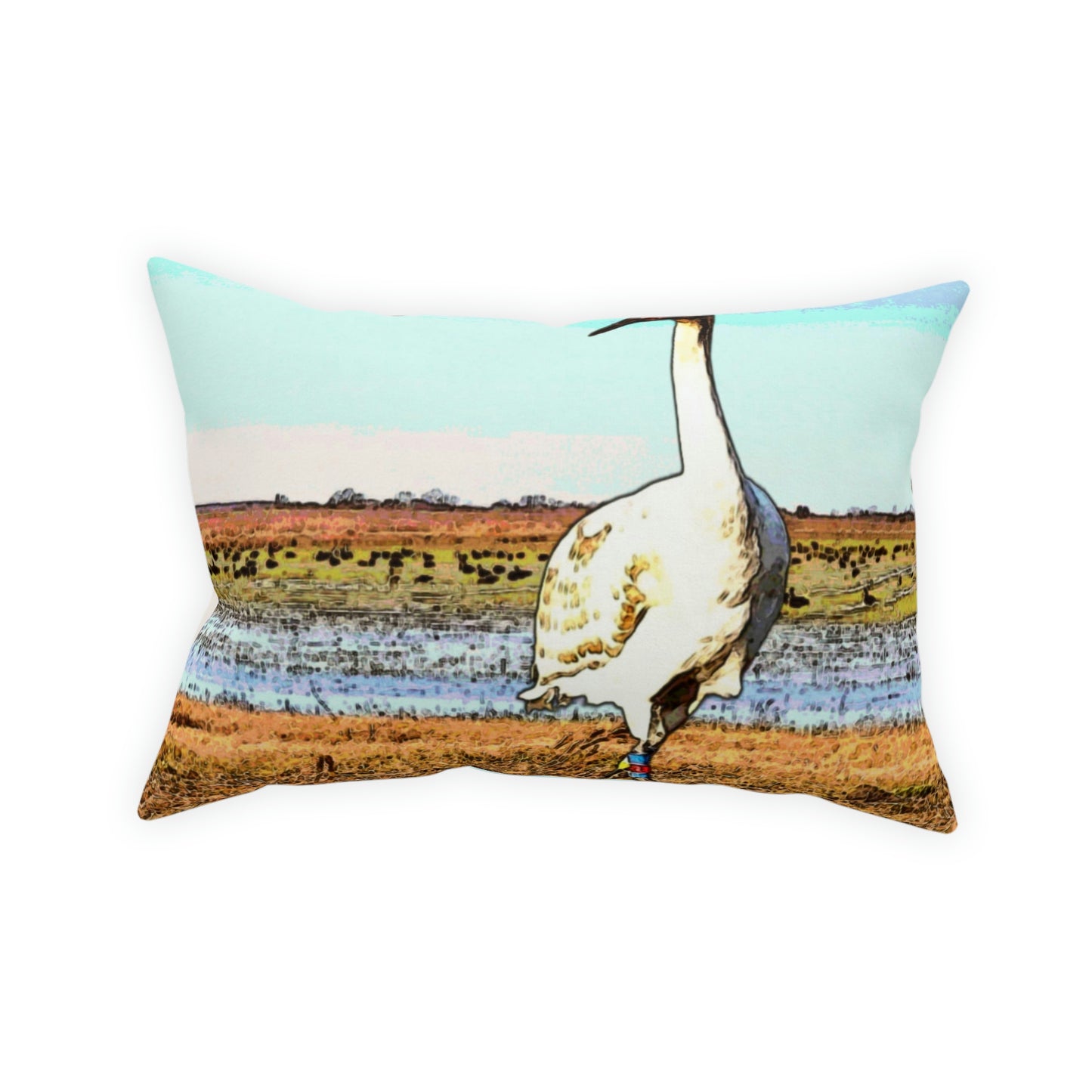 Whooping Crane Broadcloth Pillow