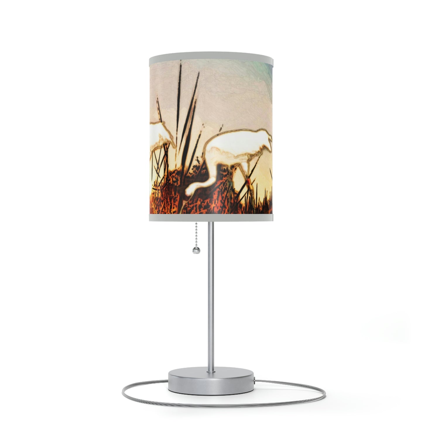 Whooping Cranes Lamp on a Stand