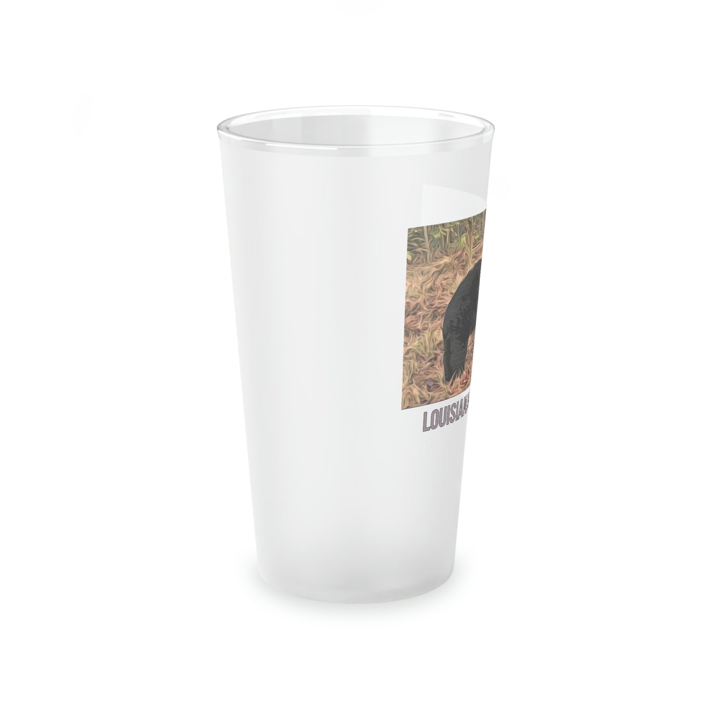 Louisiana Black Bear Frosted Pint Glass, 16oz