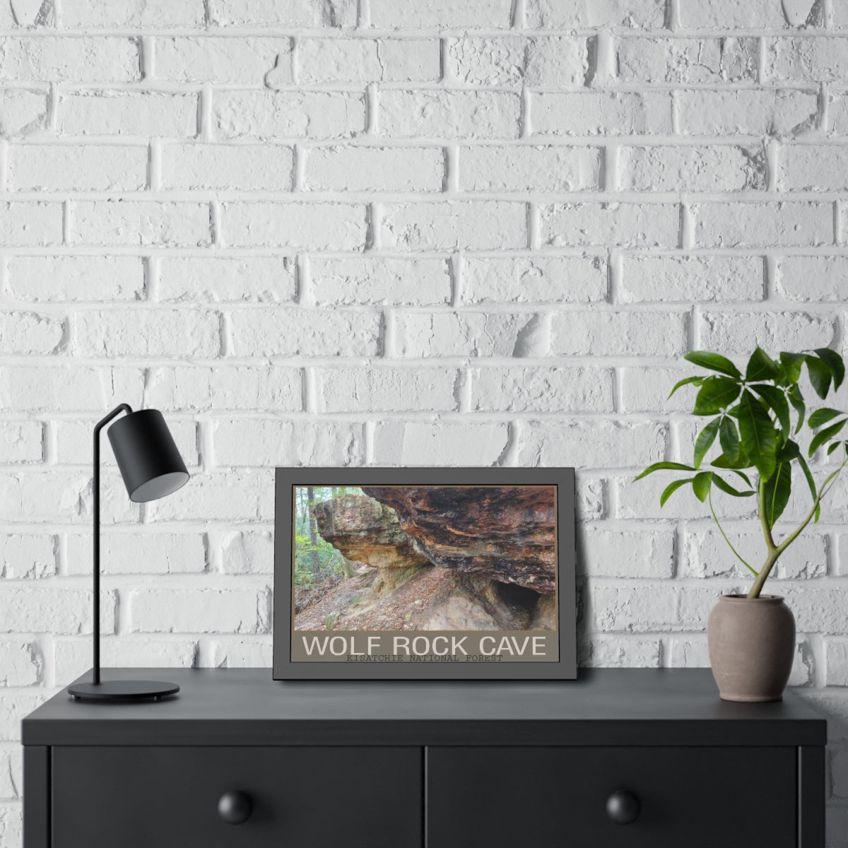 Framed Wolf Rock Cave Paper Posters