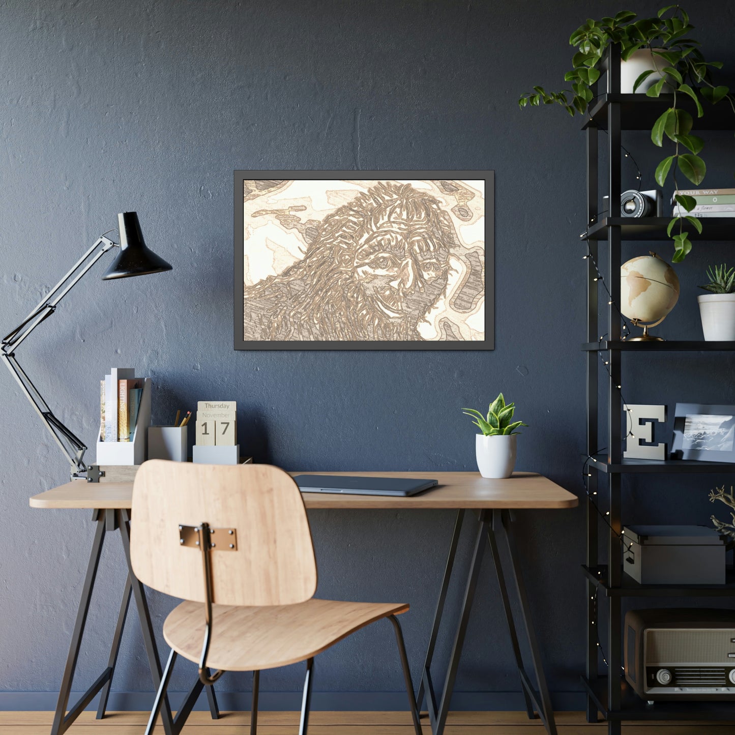 Framed Bigfoot Sketch Print