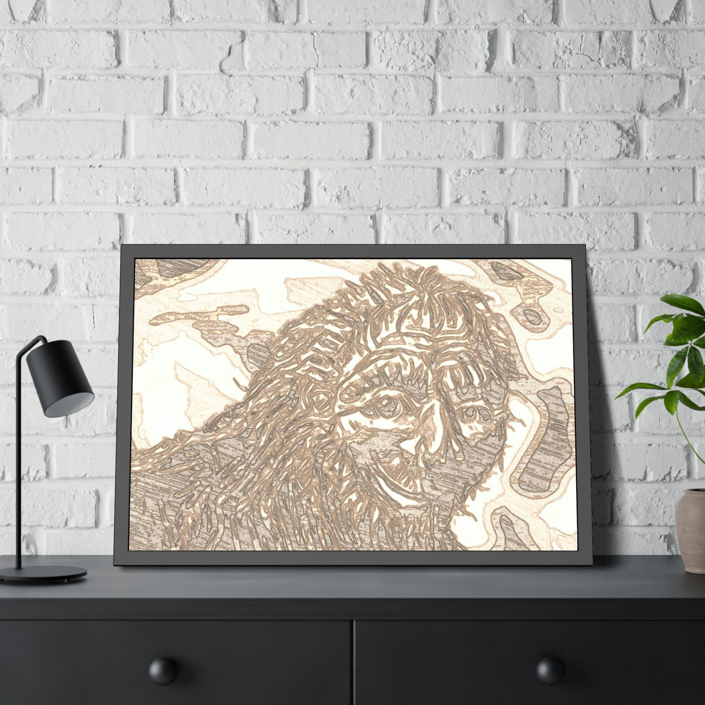 Framed Bigfoot Sketch Print