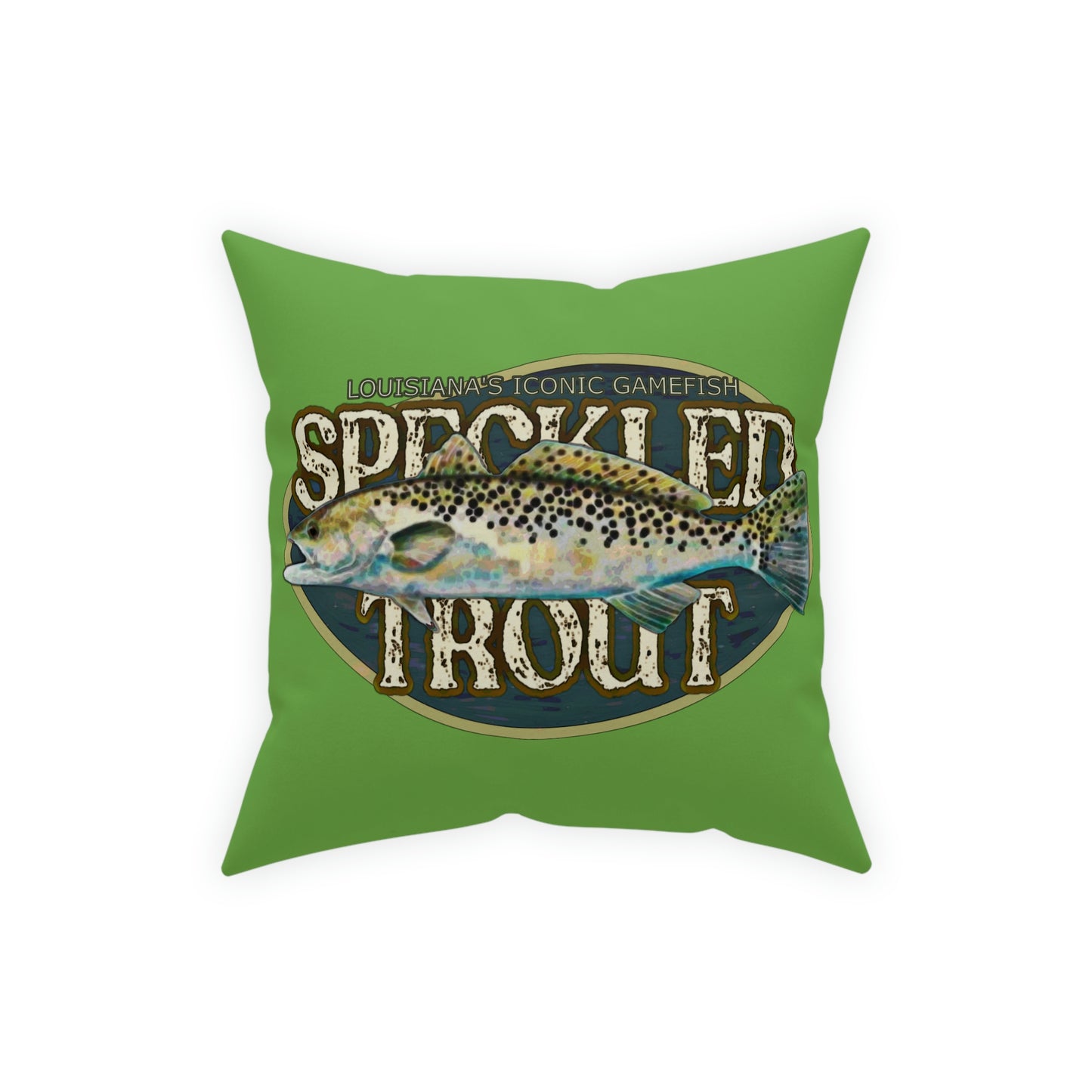 Louisiana's Speckled Trout Broadcloth Pillow