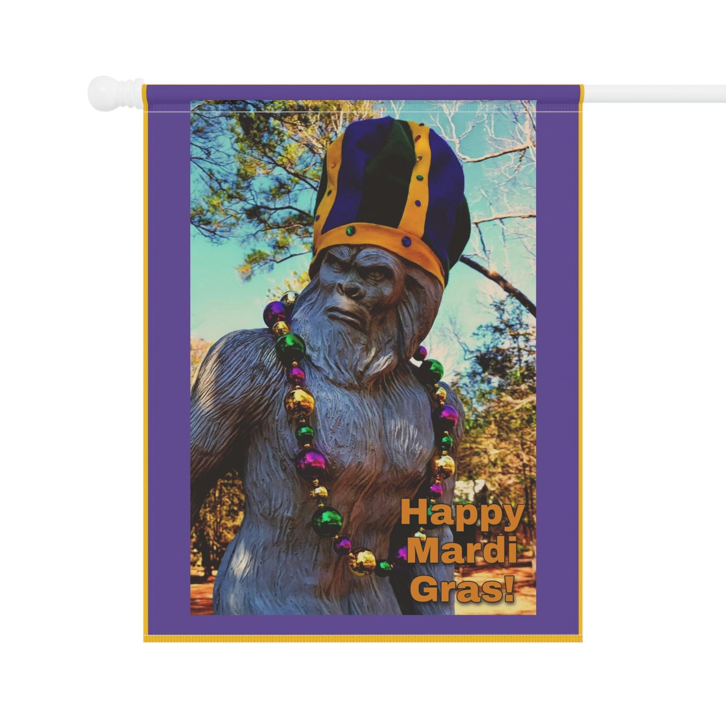 Mardi Gras Bigfoot Garden & House Banner