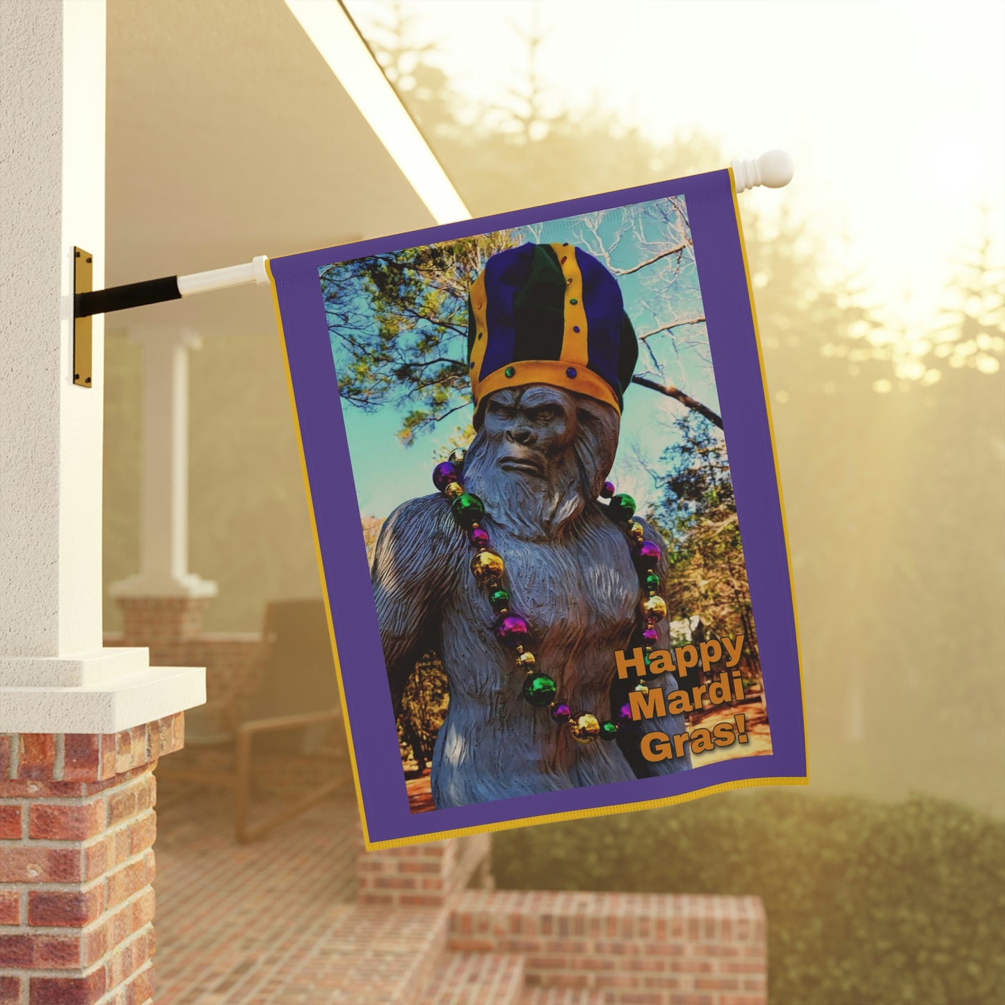 Mardi Gras Bigfoot Garden & House Banner