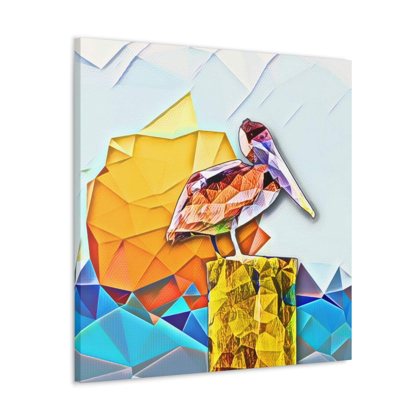 Polygonal Pelican Canvas Gallery Wraps