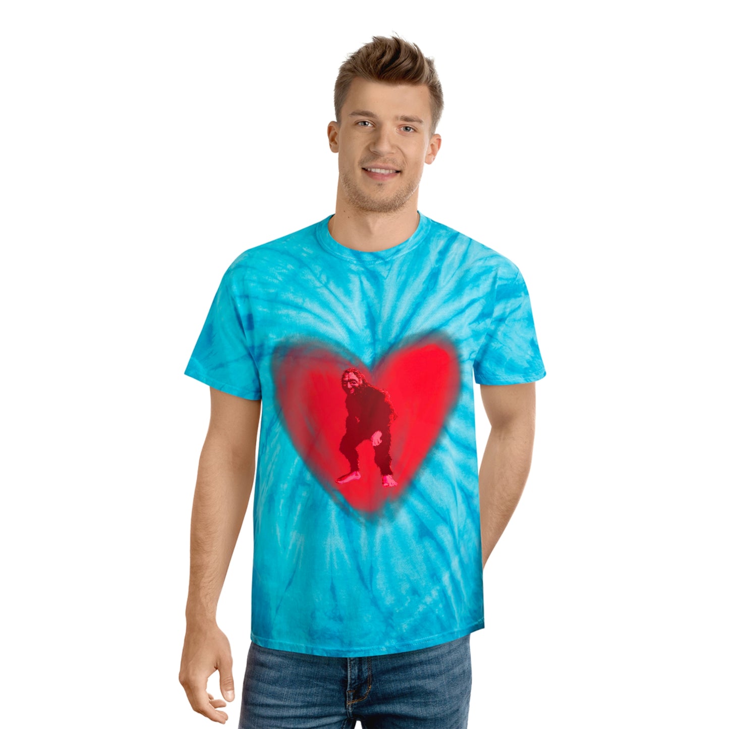 Unisex Bigfoot in My Heart Tie-Dye Tee