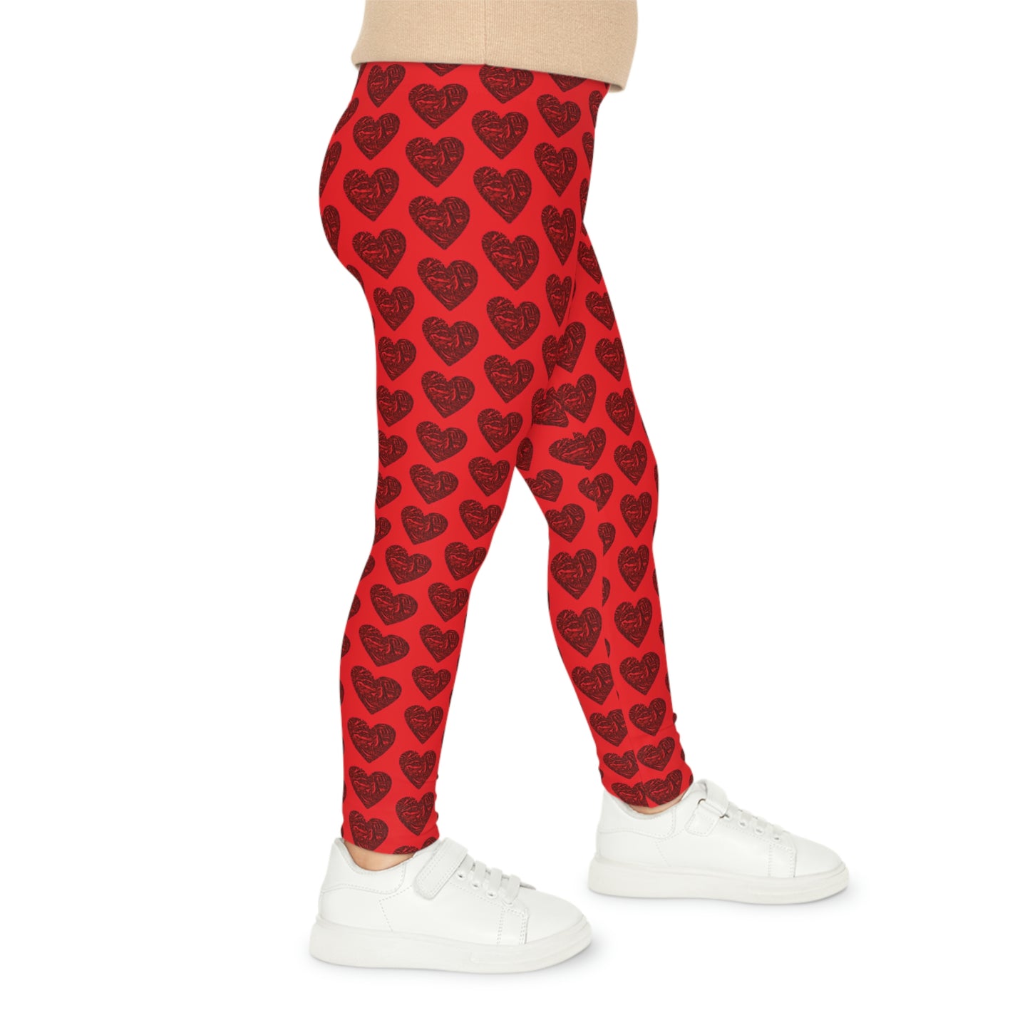 Bigfoot's (Red) Val Day Kids Leggings