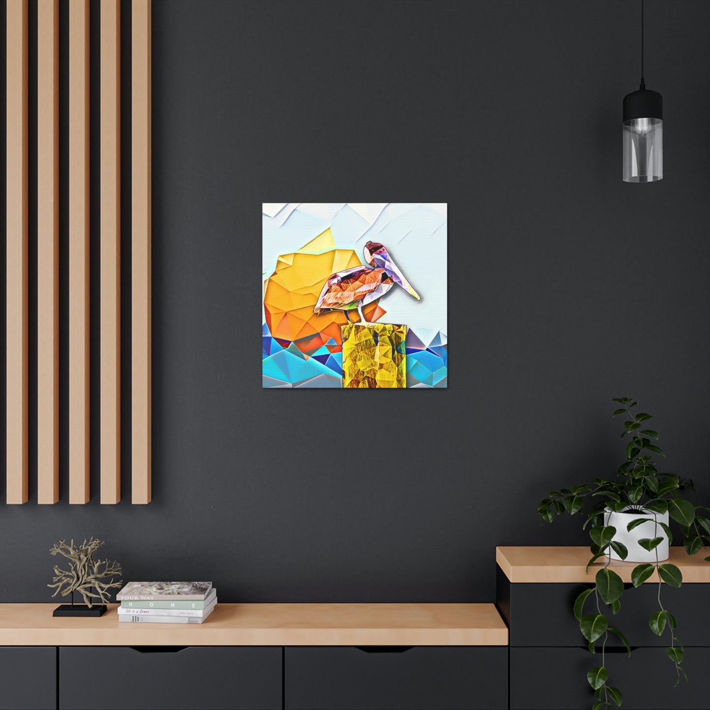 Polygonal Pelican Canvas Gallery Wraps