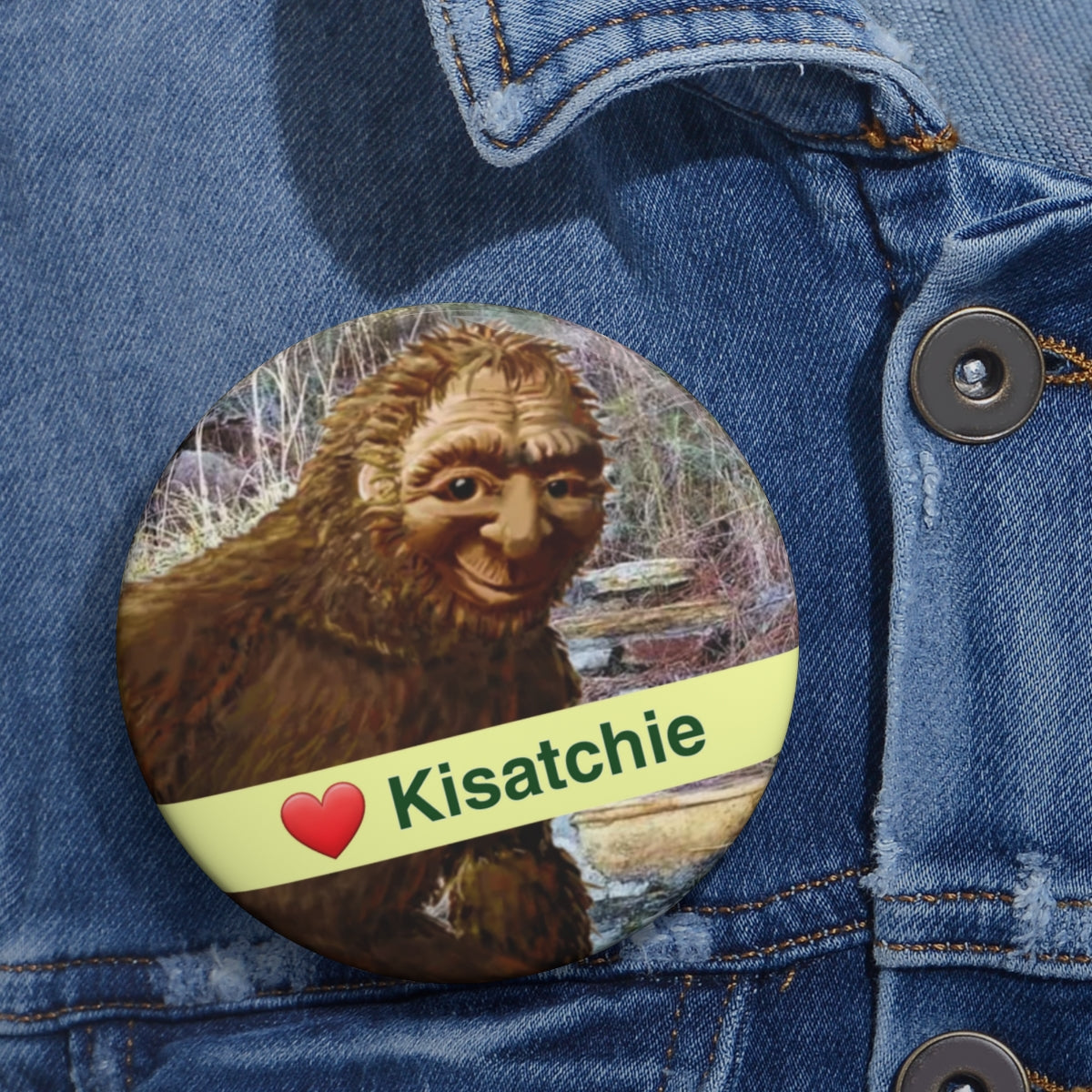 Kisatchie Bigfoot Pin Buttons