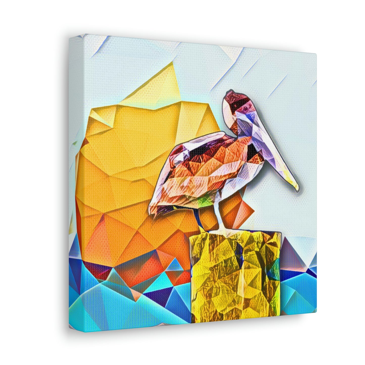 Polygonal Pelican Canvas Gallery Wraps